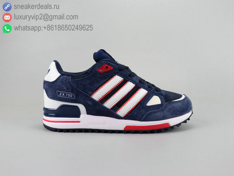 ADIDAS ZX750 RETRO NAVY WHITE RED UNISEX RUNNING SHOES